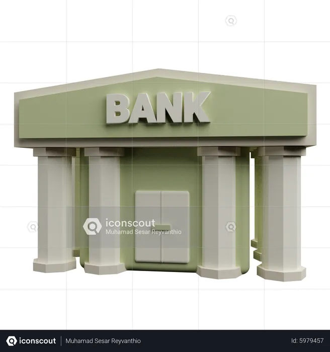 Bank Building  3D Icon