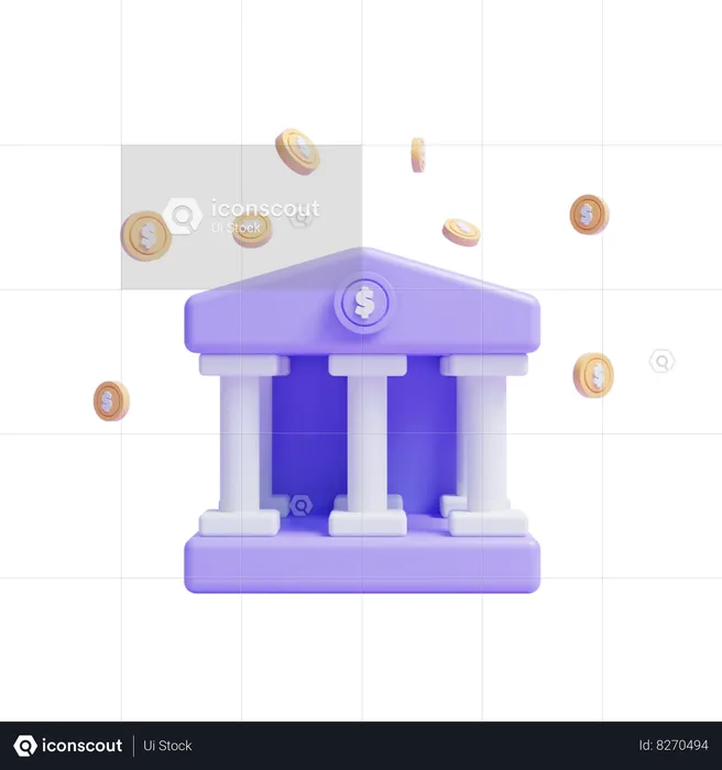 Bank Building  3D Icon