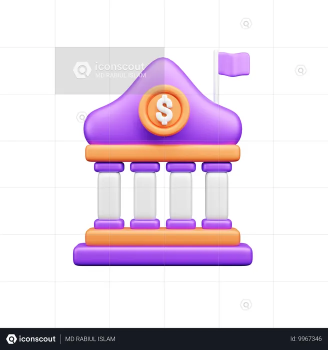 Bank building  3D Icon