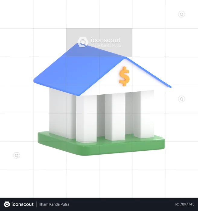 Bank Building  3D Icon