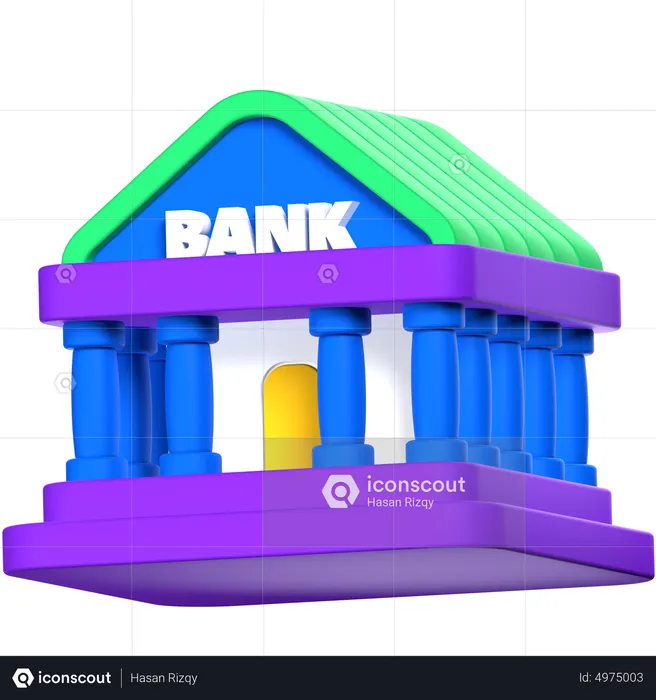 Bank Building  3D Icon