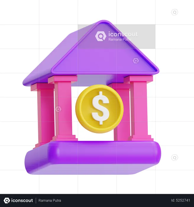 Bank Building  3D Icon