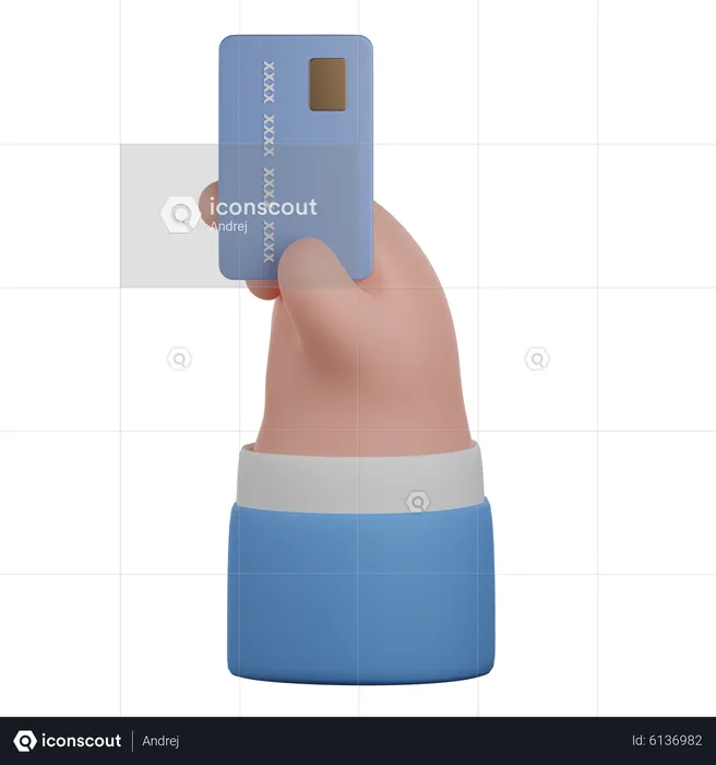 Bank card in hand gesture  3D Icon