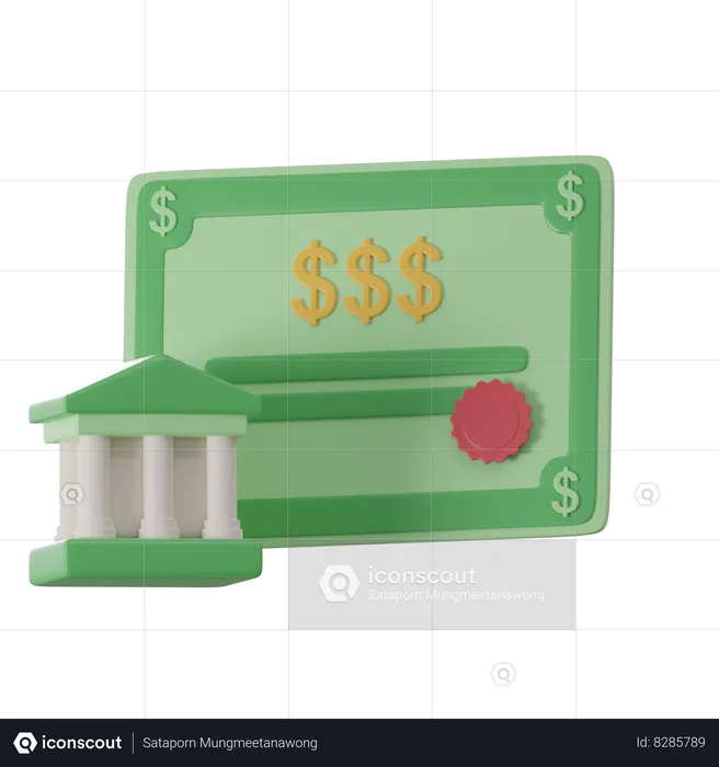 Bank Certificate  3D Icon