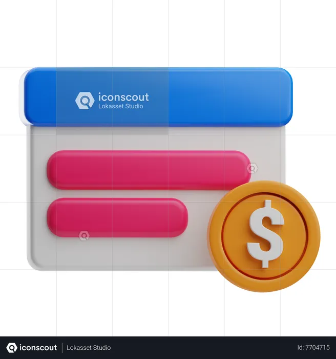 Bank Cheque  3D Icon