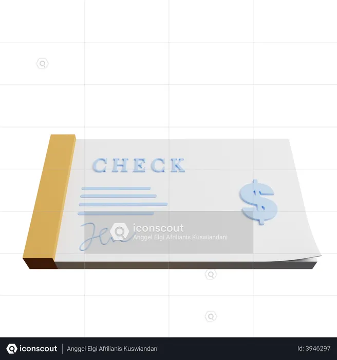 Bank Cheque  3D Illustration