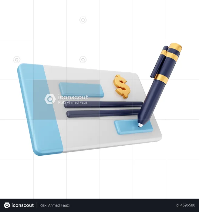 Bank Cheque  3D Illustration