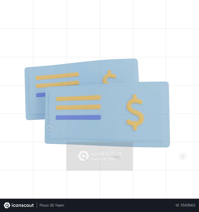 Bank Cheque  3D Illustration