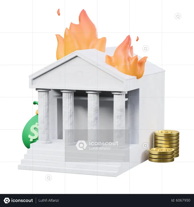 Bank Crisis  3D Icon