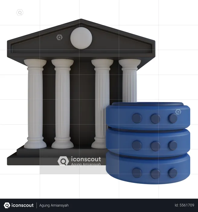 Bank Database  3D Icon