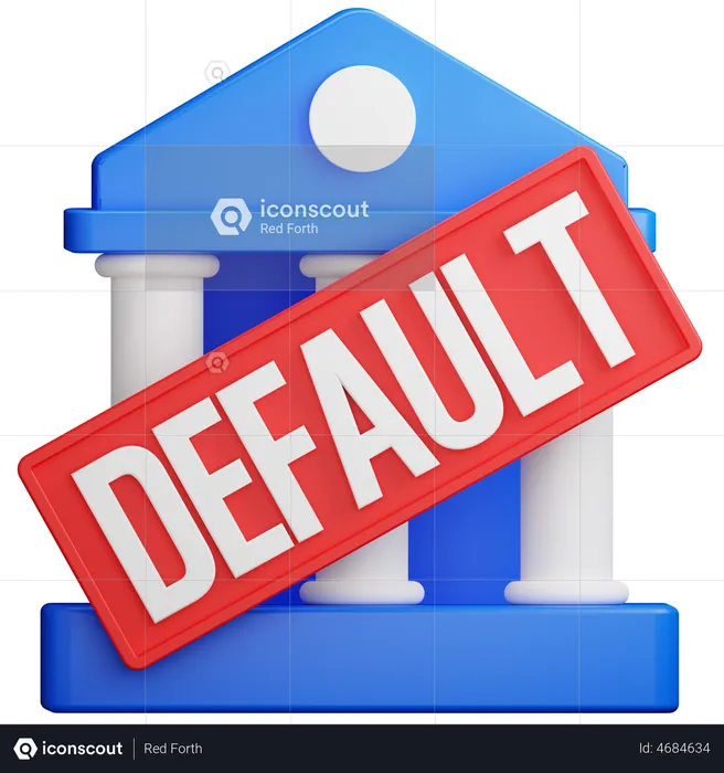 Bank Default  3D Illustration