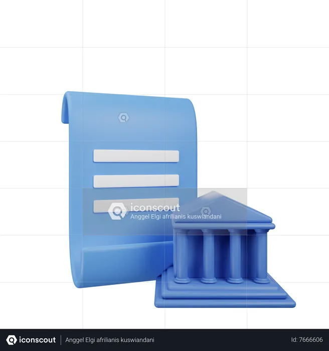 Bank Document  3D Icon