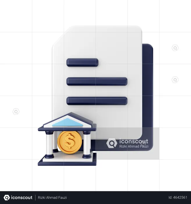 Bank File  3D Illustration