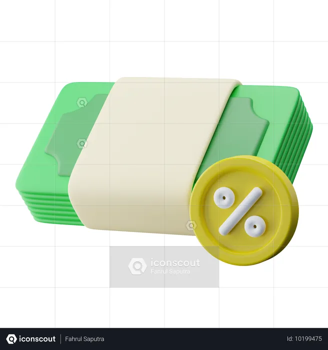 Bank Interest Percentage  3D Icon