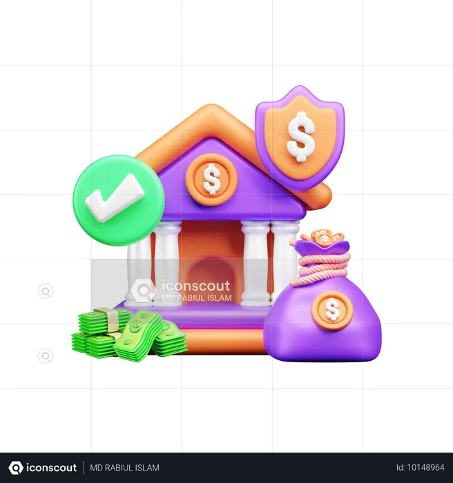 Bank Investment  3D Icon