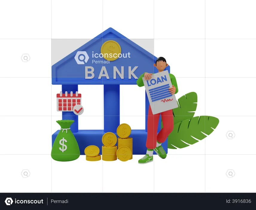 Bank loan  3D Illustration
