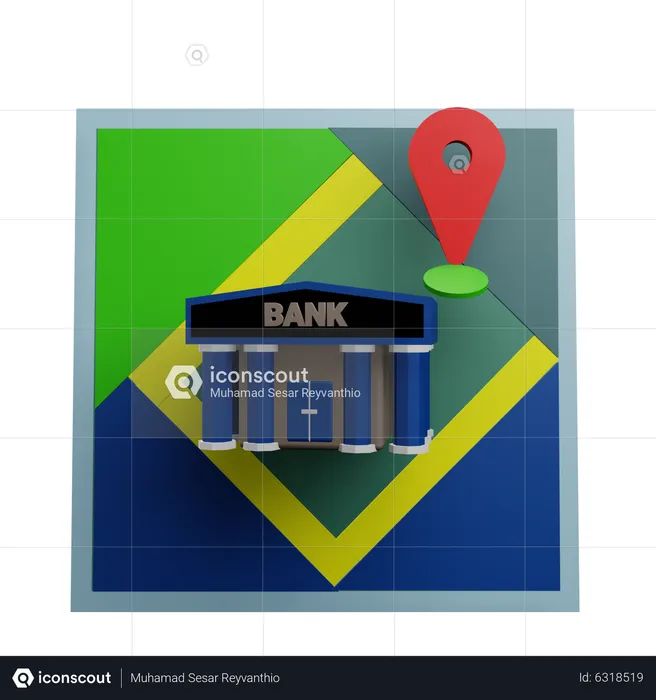 Bank Location  3D Icon