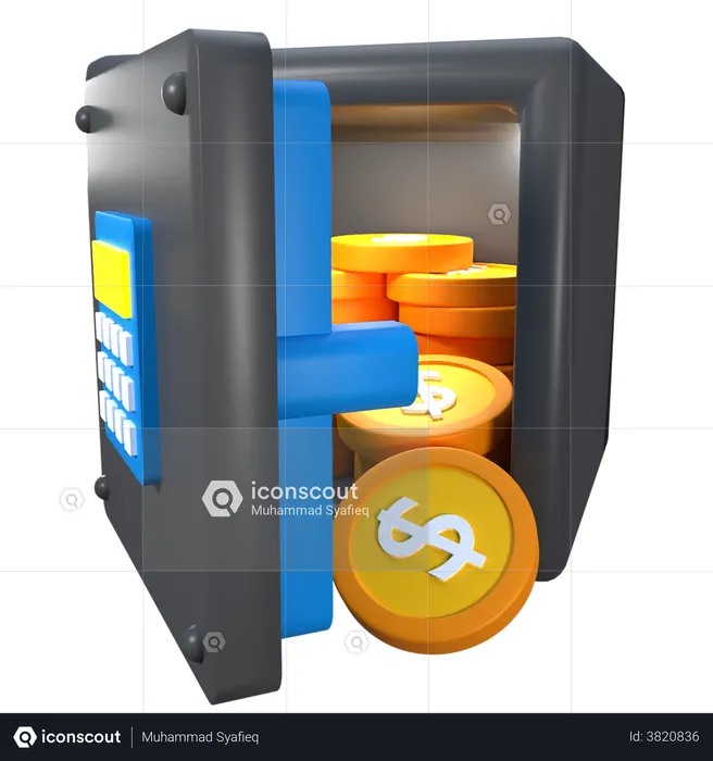 Bank Locker  3D Illustration