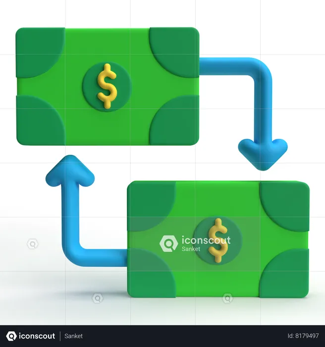 Bank Note Exchange  3D Icon