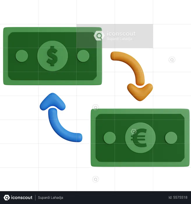 Bank Note Exchange  3D Icon