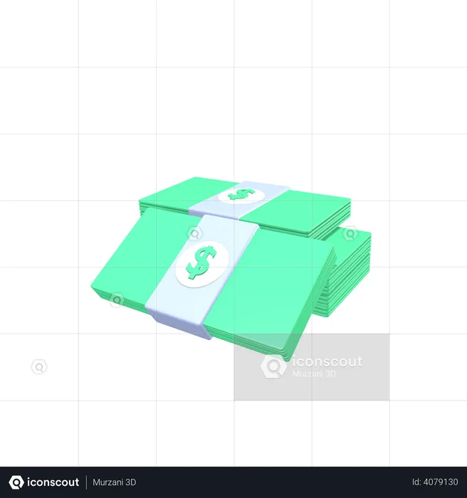 Bank notes  3D Illustration