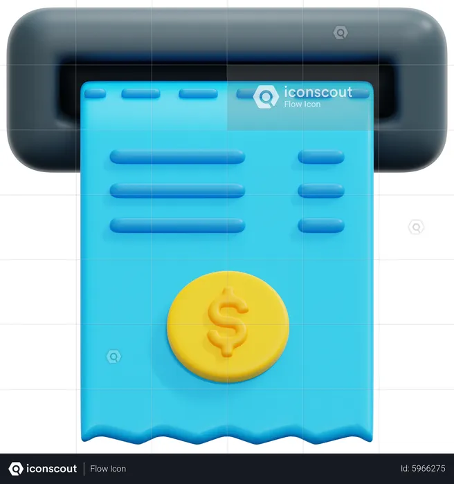 Bank Receipt  3D Icon