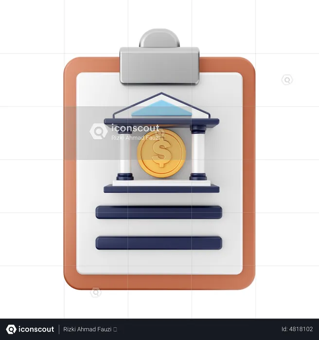 Bank Report  3D Icon