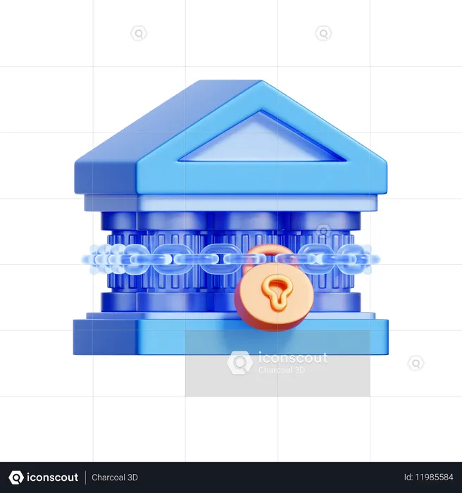 은행 보안  3D Icon