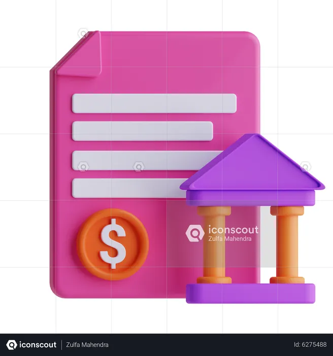 Bank Statement  3D Icon