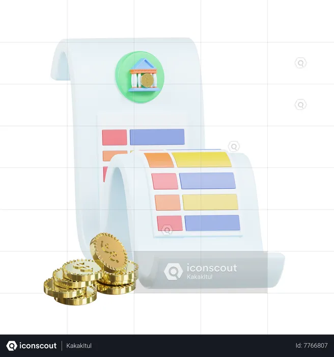 Bank Statement  3D Icon