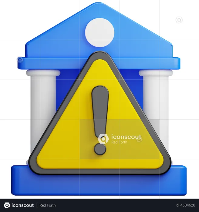 Bank Warning  3D Illustration