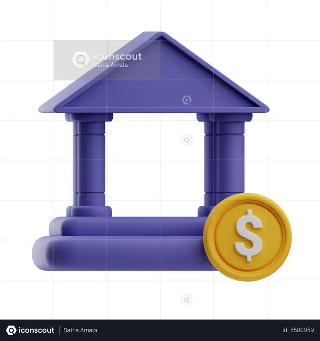 Bankgebäude  3D Icon