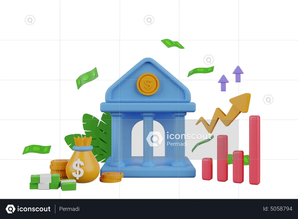 Banking financial  3D Illustration