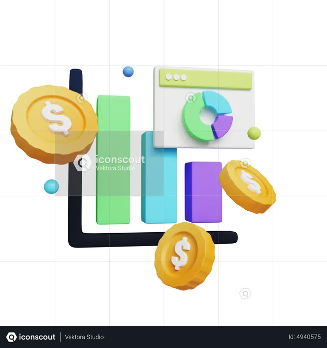 Banking Graphic Chart  3D Icon