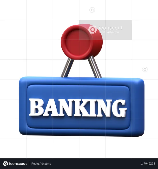 Banking Sign  3D Icon