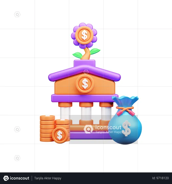 Bankinvestition  3D Icon