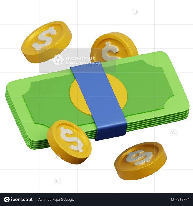 Banknotes and Coins  3D Icon