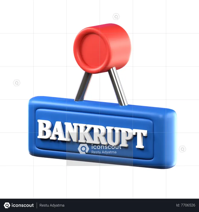 Bankrupt Sign  3D Icon