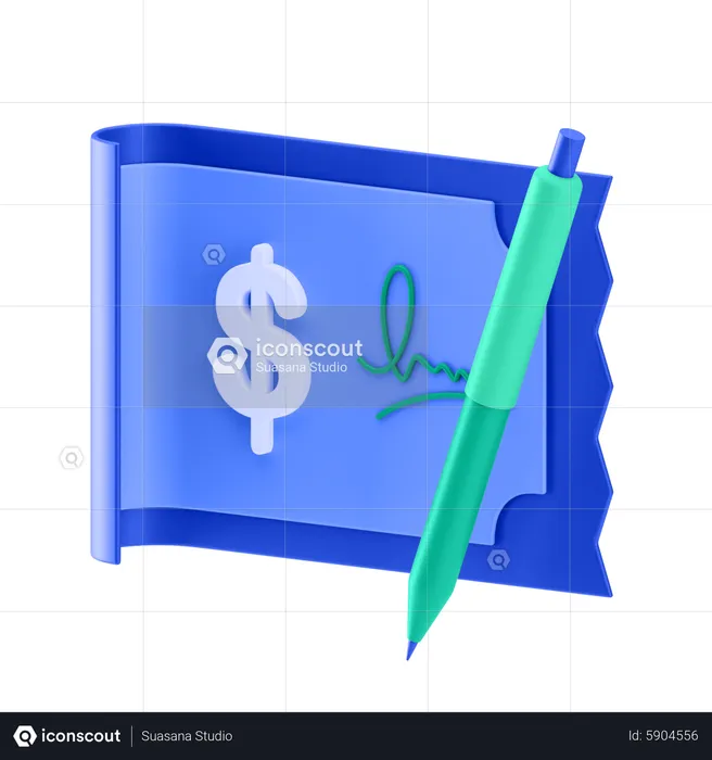 Bankscheck  3D Icon