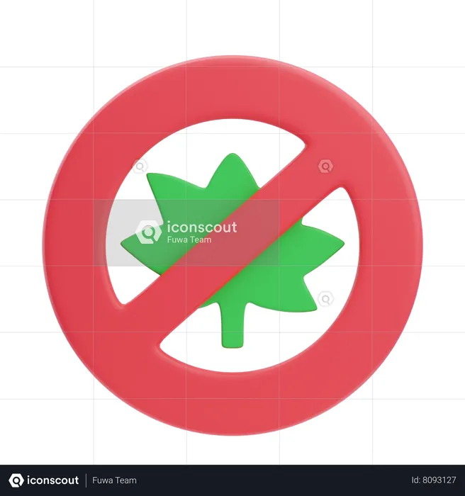 Banned Marijuana  3D Icon