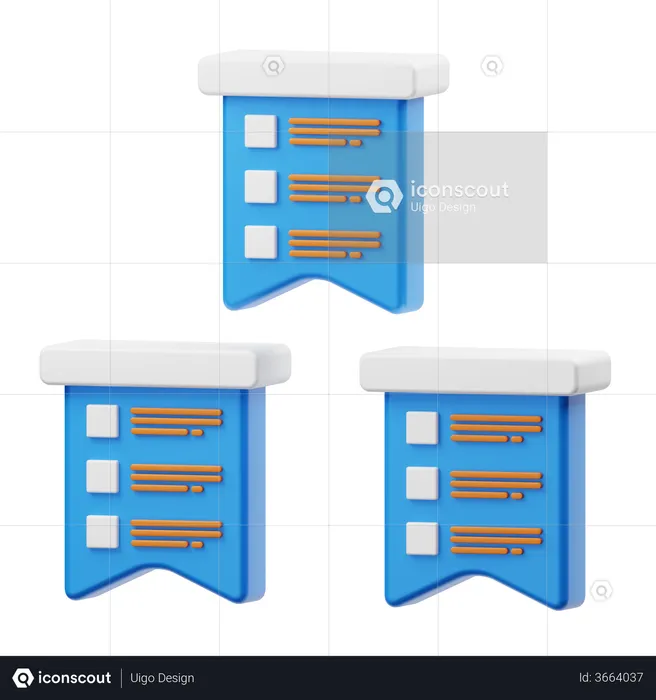 Banner Chart  3D Illustration