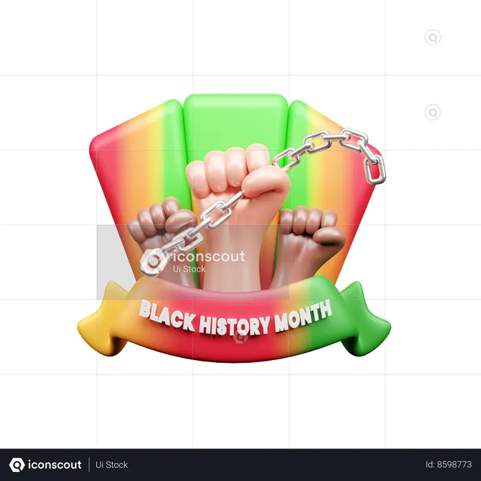 Banner do mês da história negra  3D Icon