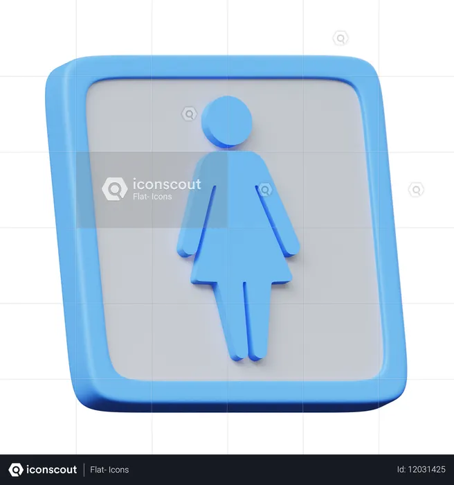 Baño femenino  3D Icon