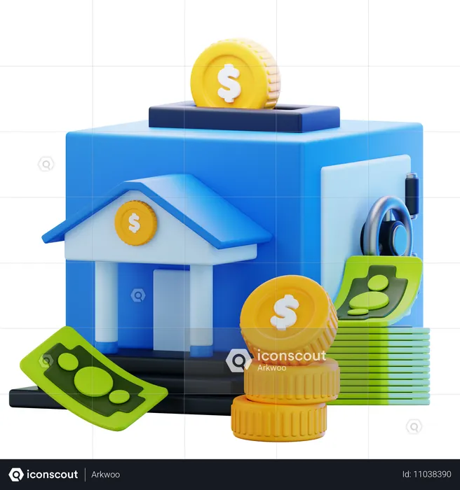 Banque  3D Icon