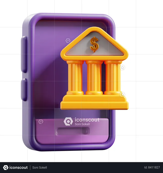 Banque numérique  3D Icon