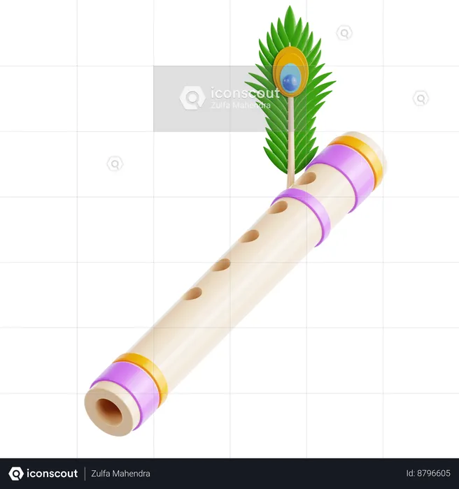Bansuri Flute  3D Icon