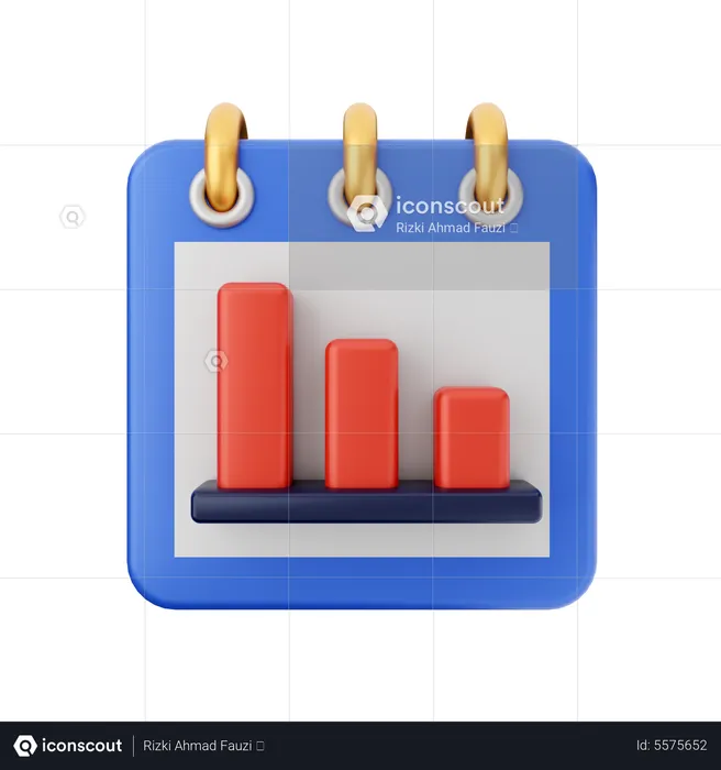 Bar Chart Calendar  3D Icon