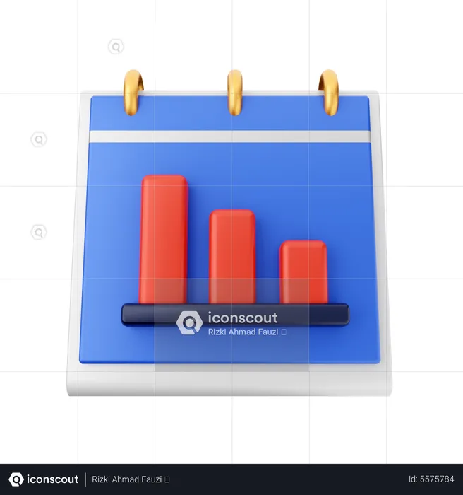 Bar Chart Calendar  3D Icon