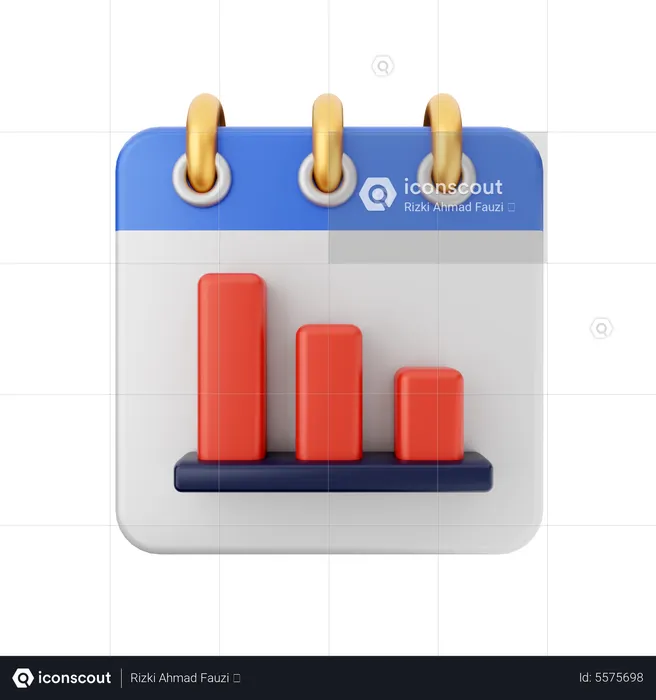Bar Chart Calendar  3D Icon