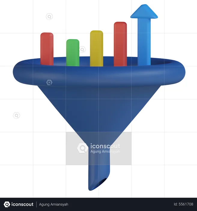Bar Chart Filter  3D Icon